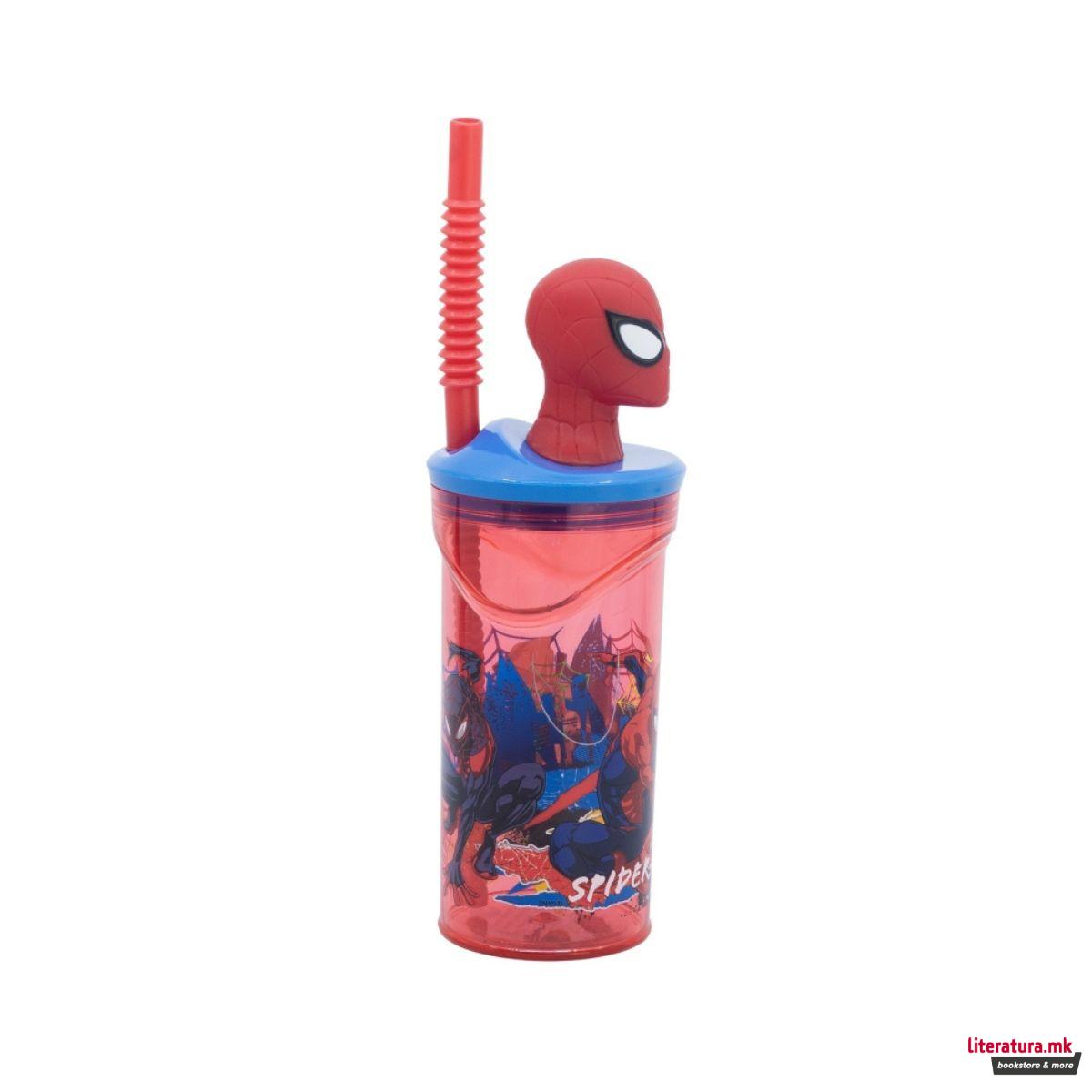 Детска чаша со сламка, Spider-Man, 360 ml 