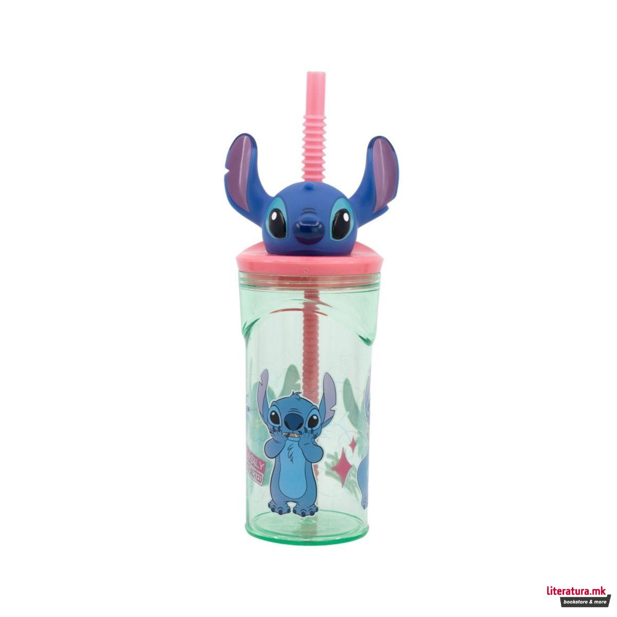 Детска чаша со сламка, Stitch, 360 ml 