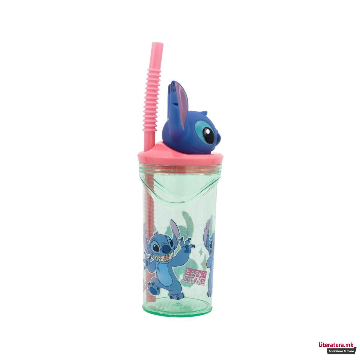 Детска чаша со сламка, Stitch, 360 ml 