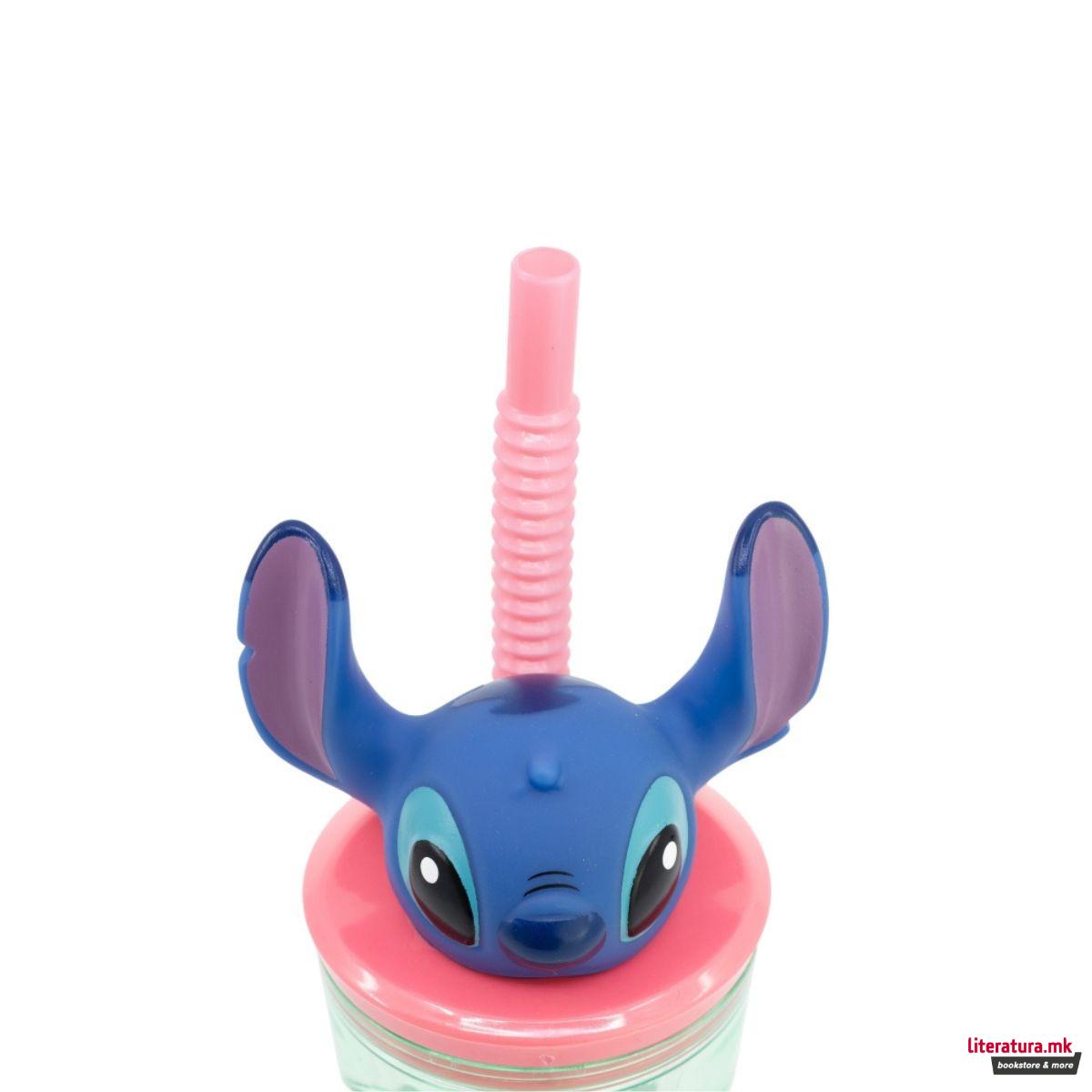 Детска чаша со сламка, Stitch, 360 ml 