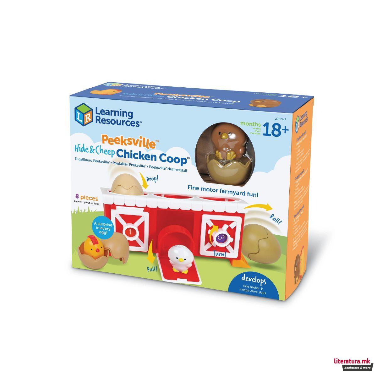Едукативен сет за игра, Peeksville™ Hide & Cheep Chicken Coop™ 