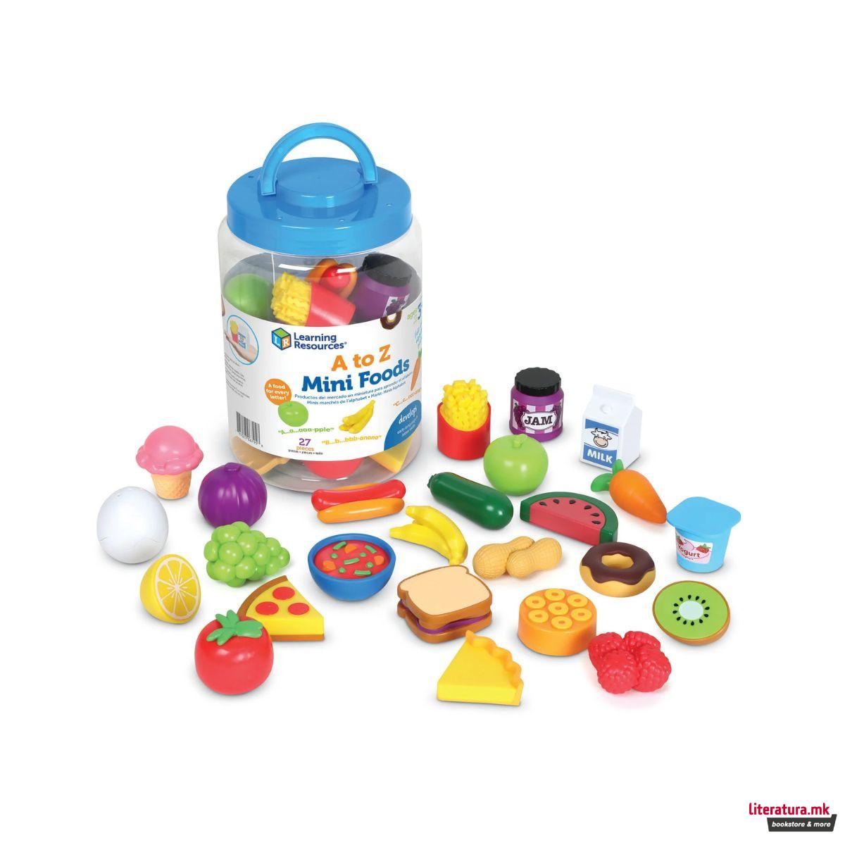 Едукативен сет за игра, A to Z Mini Foods 