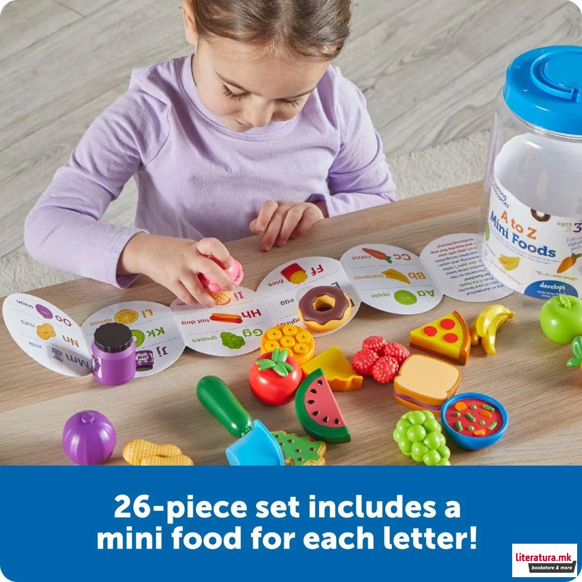 Едукативен сет за игра, A to Z Mini Foods 