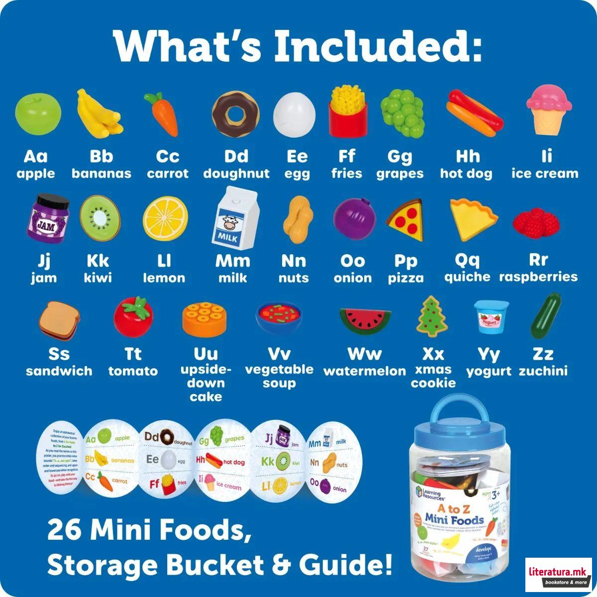 Едукативен сет за игра, A to Z Mini Foods 