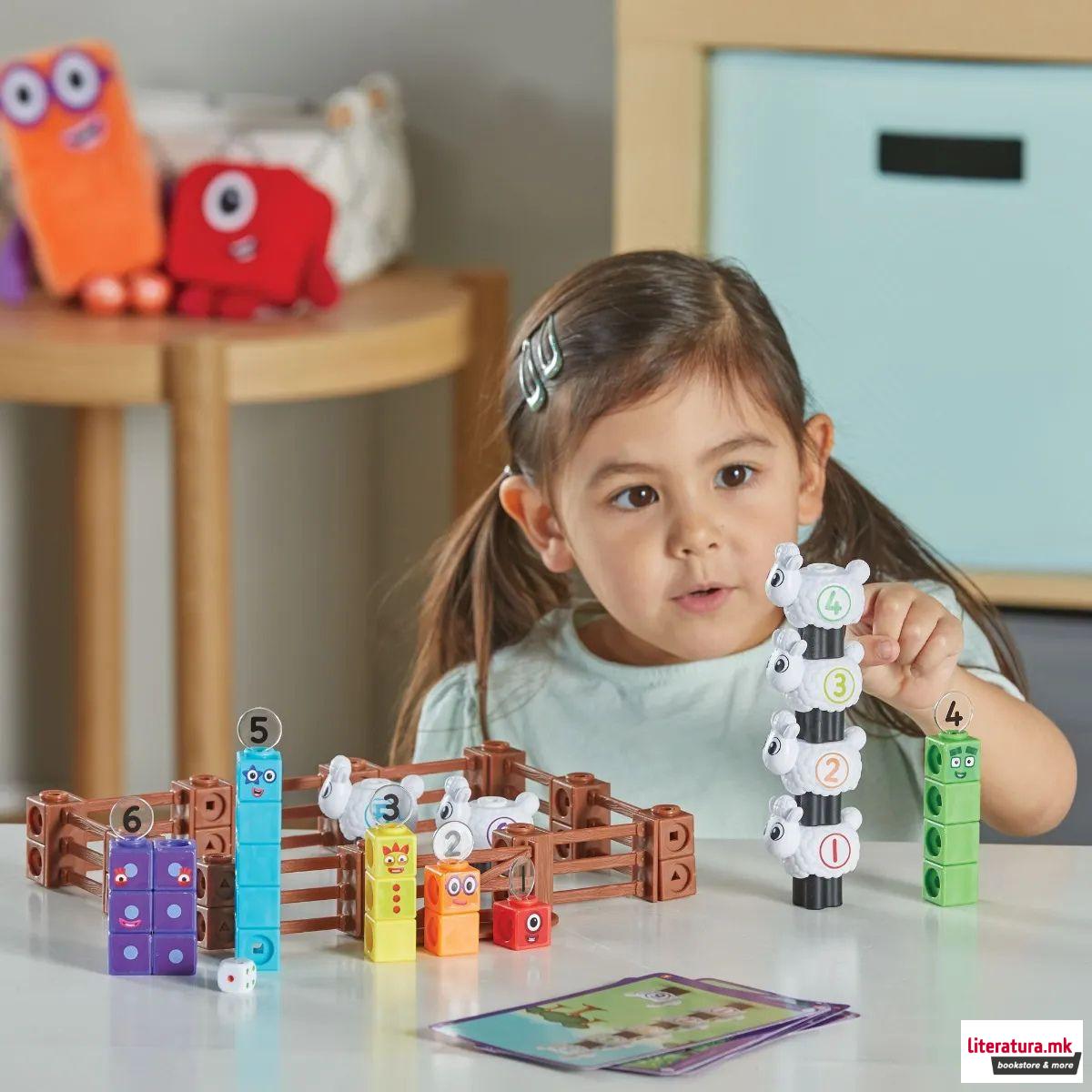 Сет за игра со математички коцки, MathLink® Cubes Numberblocks® Sheep Farm 