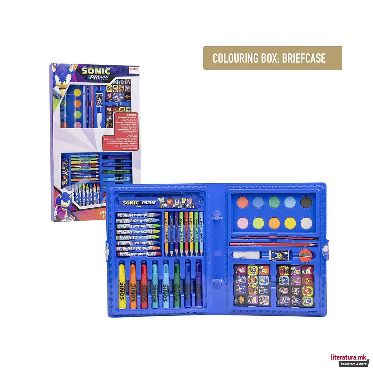 Сет за цртање и боење - куферче, Sonic Prime 