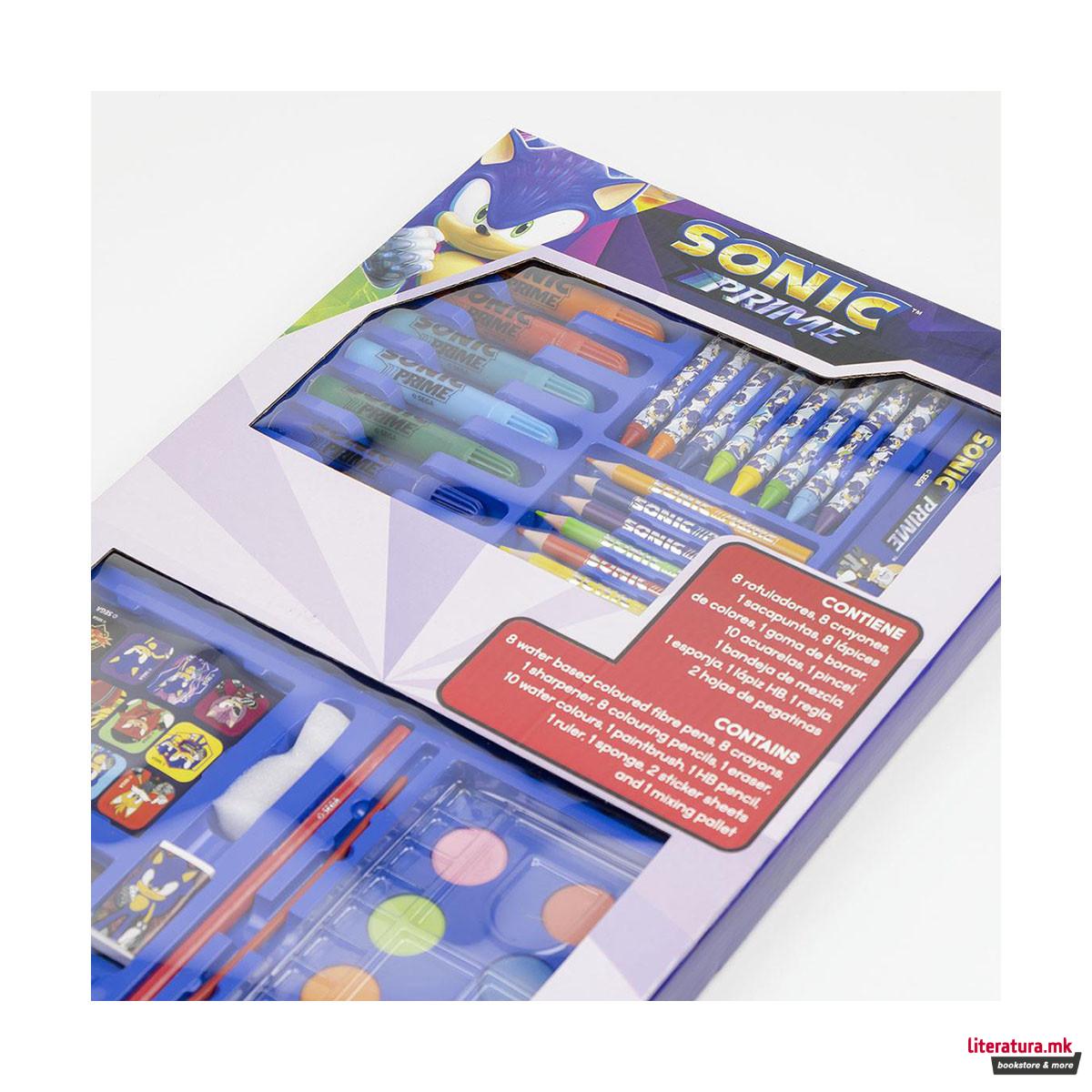 Сет за цртање и боење - куферче, Sonic Prime 