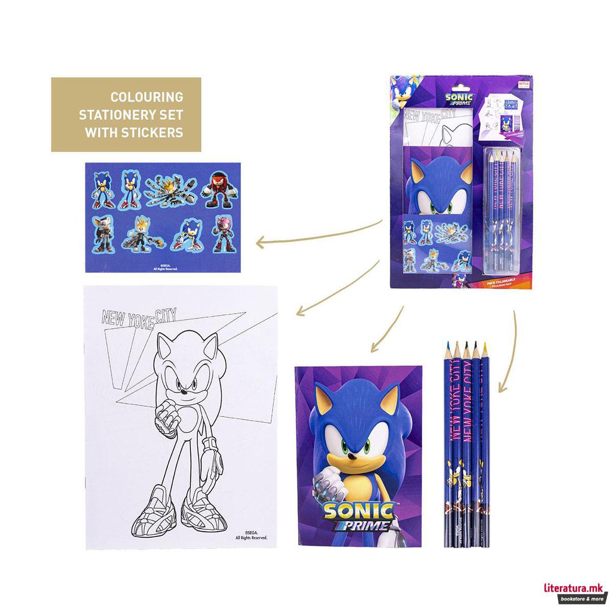 Сет за цртање и боење - блистер, Sonic Prime 