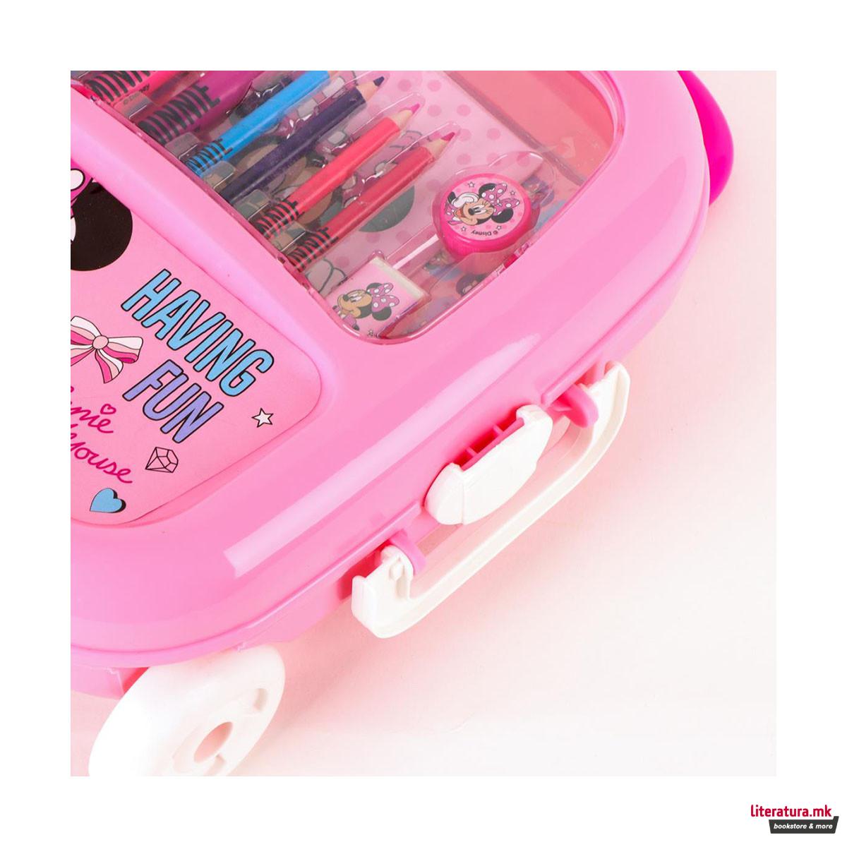 Сет за цртање и боење - куферче со тркалца, Minnie 