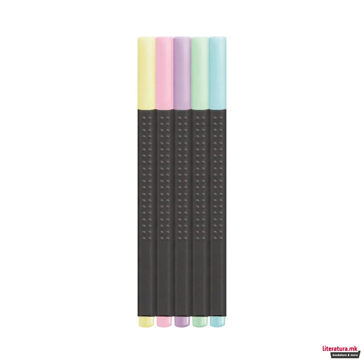 Фајнлајнери, Grip Finepen Pastel, 5 бои, 0.4mm 