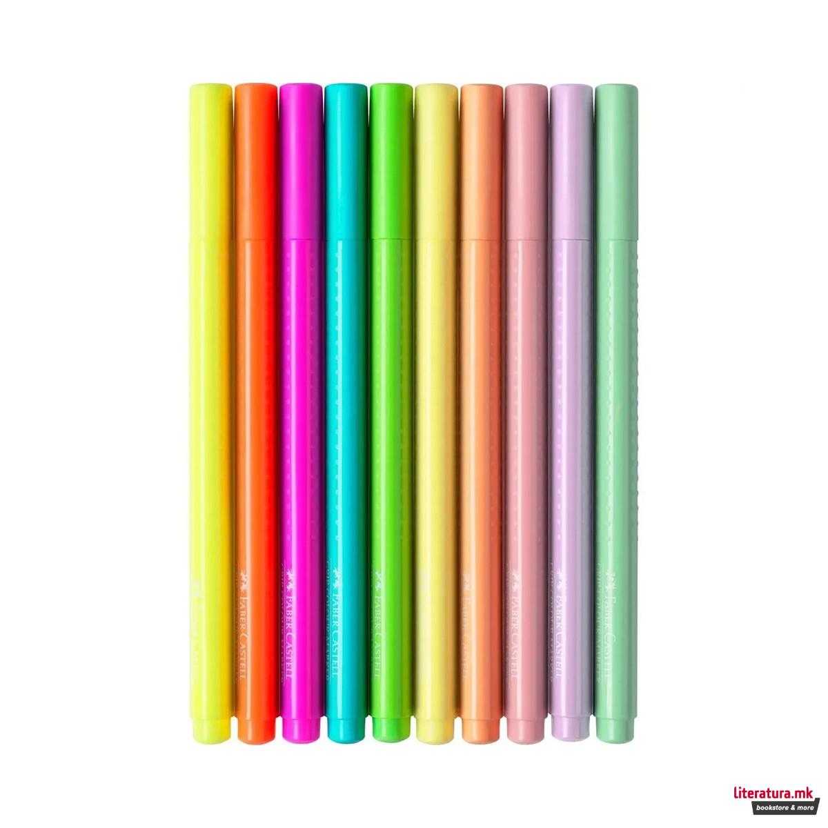 Фломастери, Grip Neon + Pastel, 5+5 бои 