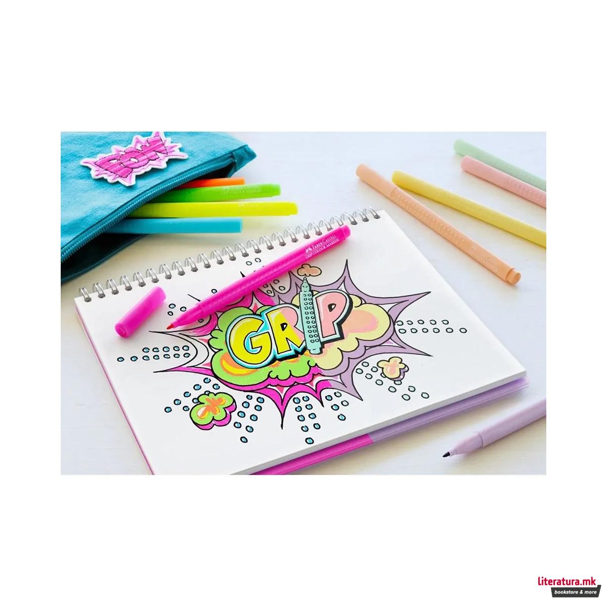 Фломастери, Grip Neon + Pastel, 5+5 бои 