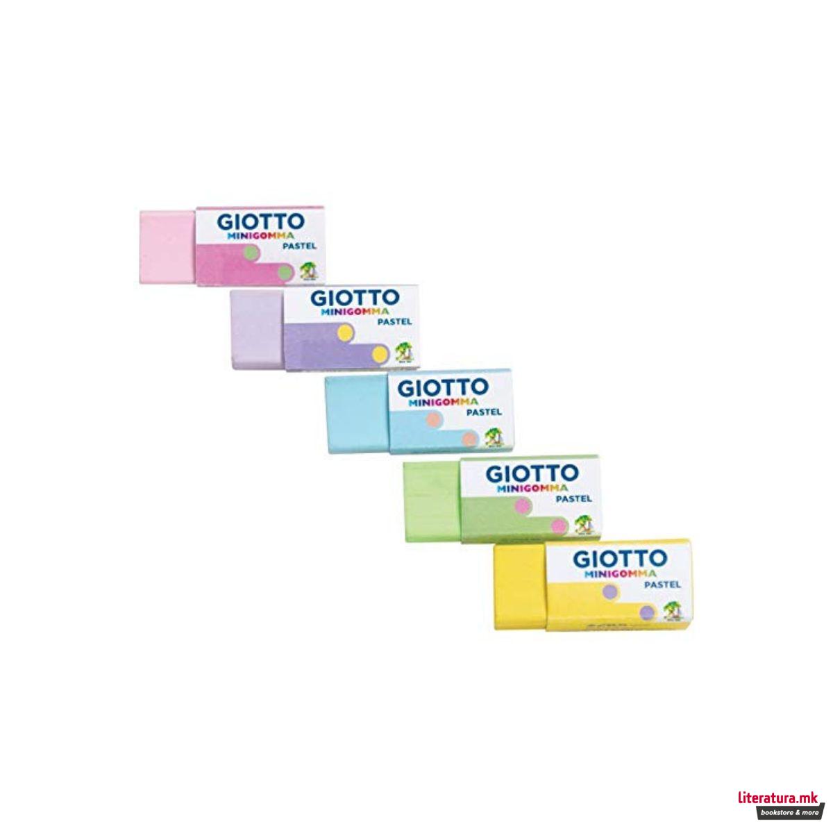Гума за бришење, Giotto Stilnovo Minigomma Pastel, 5 бои 