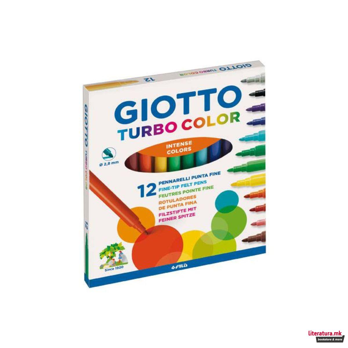 Фломастери, Giotto Turbo Color, 12 бои 