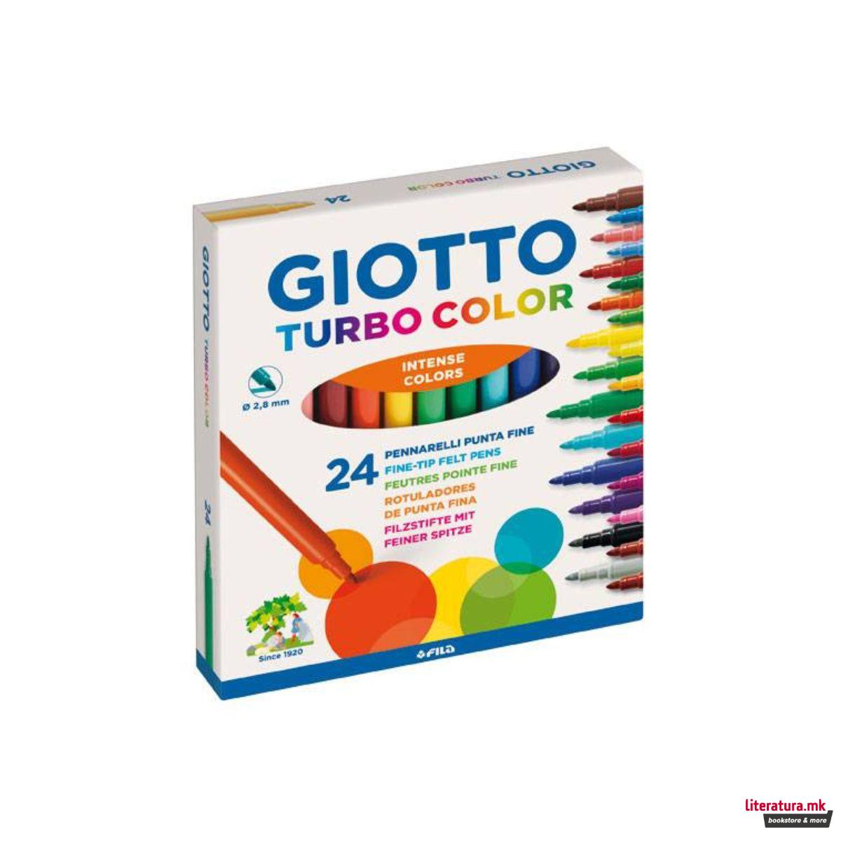 Фломастери, Giotto Turbo Color, 24 бои 