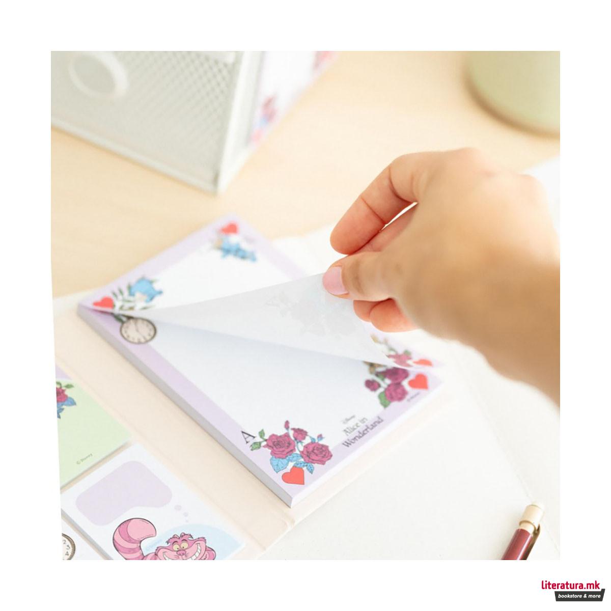 Мемо сет - нотес и мемо ливчиња, Disney: Alice In Wonderland 