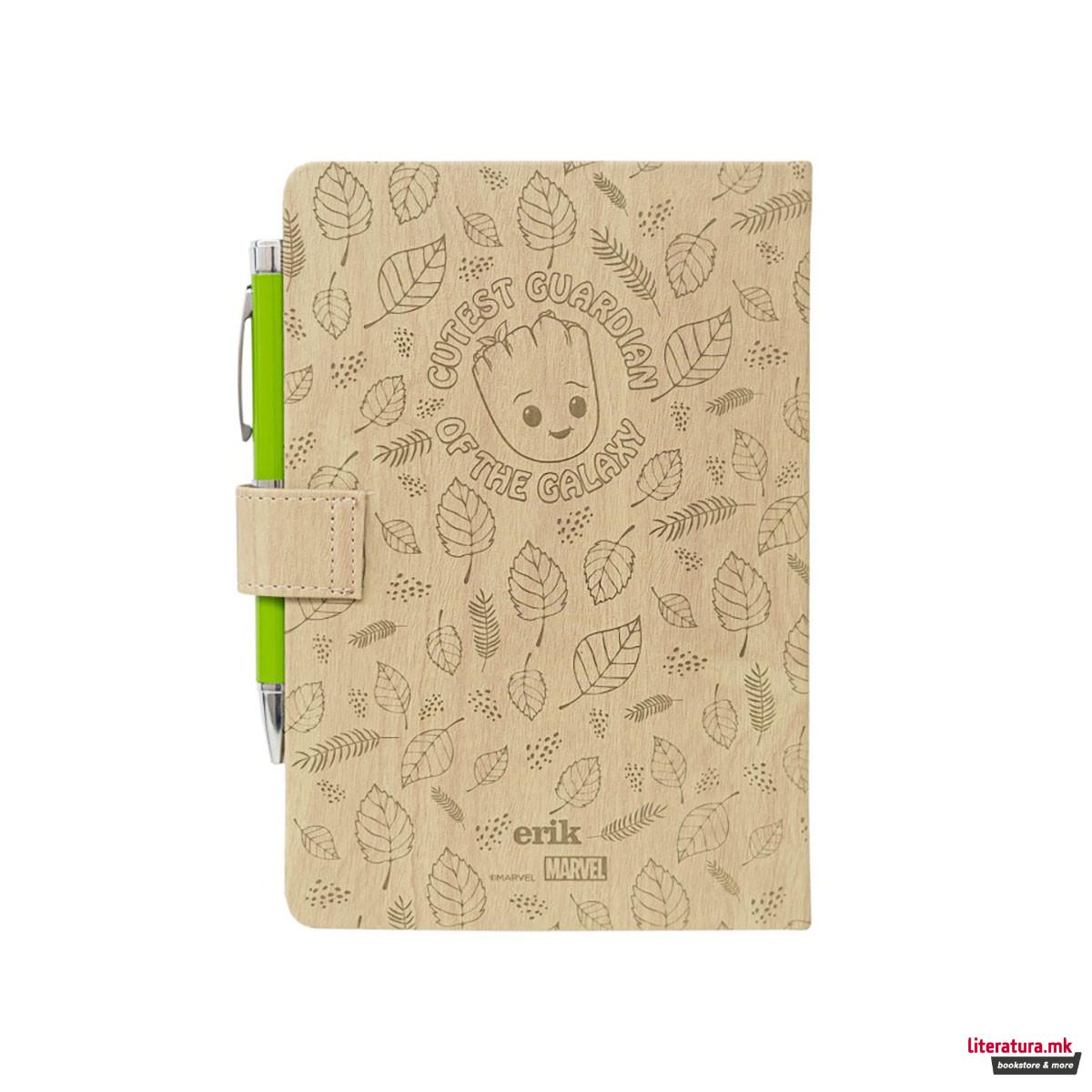 Нотес A5 со пенкало-проектор, Marvel: I Am Groot 