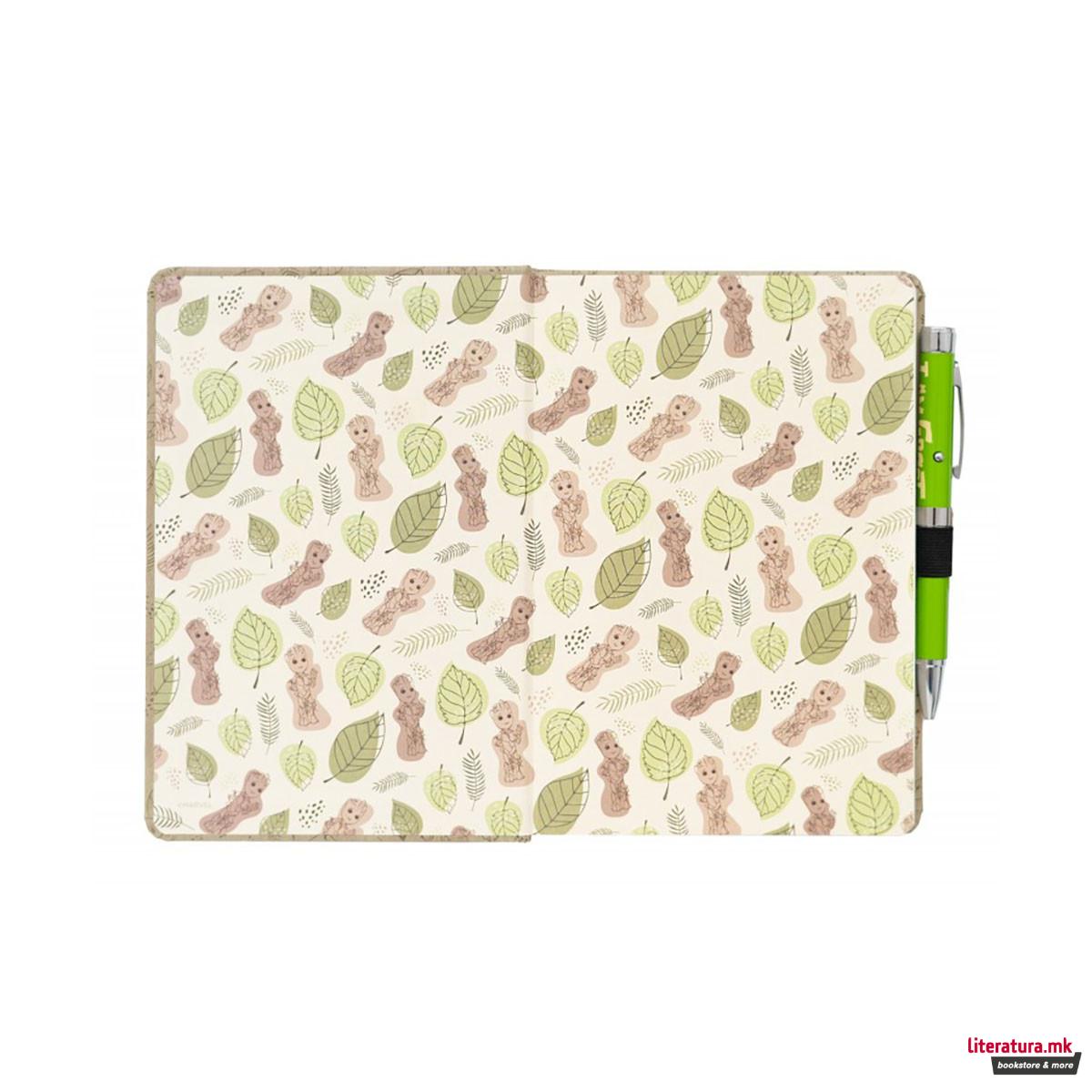 Нотес A5 со пенкало-проектор, Marvel: I Am Groot 