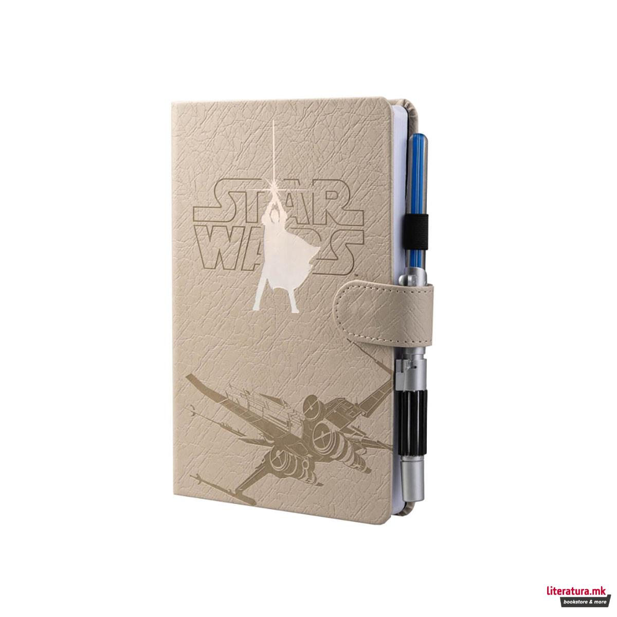 Нотес A5 со светлечко пенкало, Star Wars - Luke Skywalker 