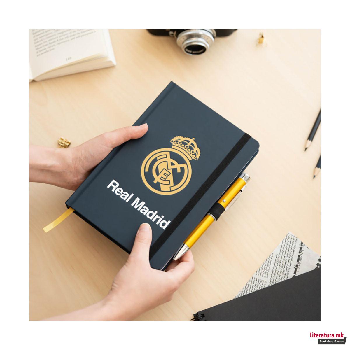 Нотес A5 со светлечко пенкало, FC Real Madrid 