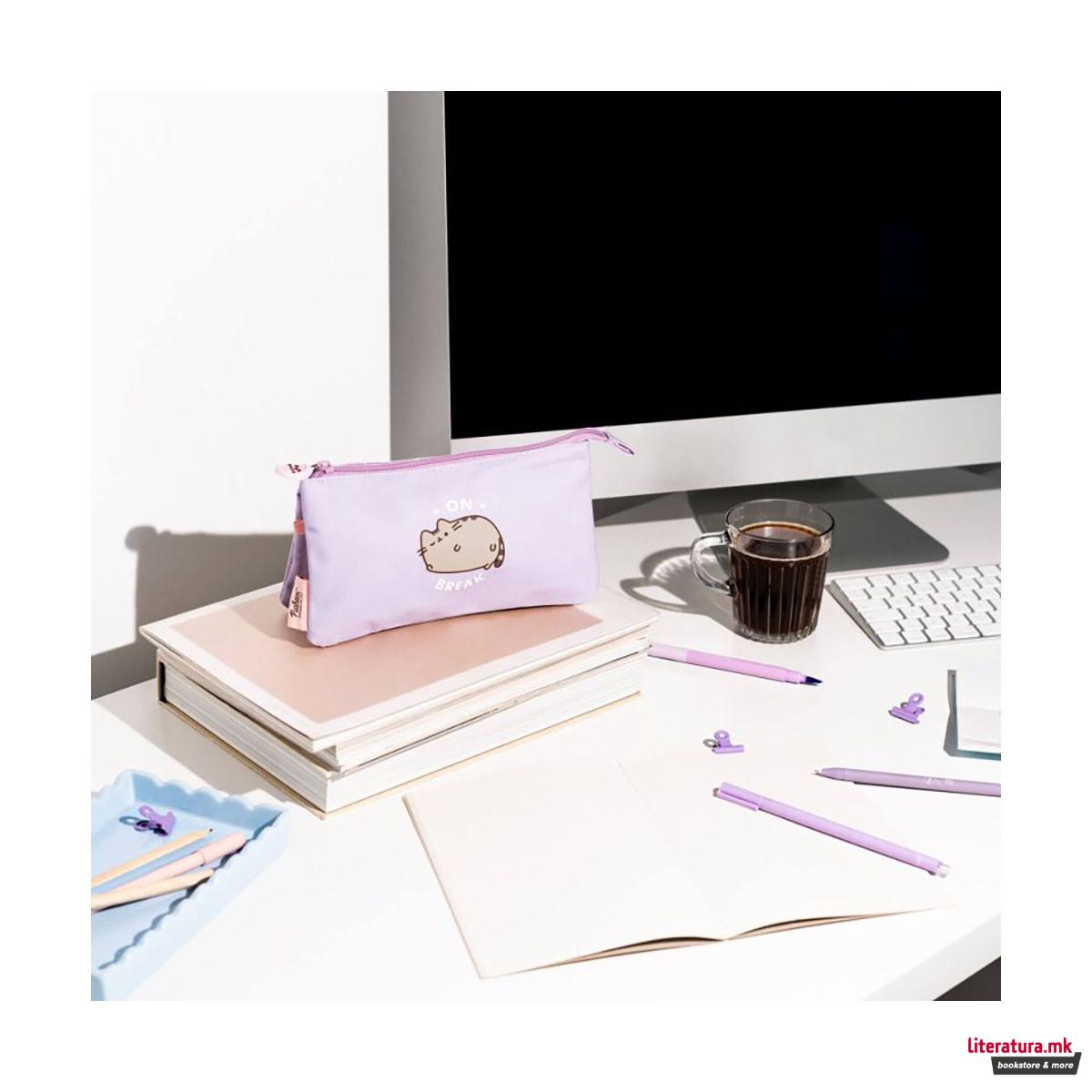 Несесер за моливи со три прегради, Pusheen - On Break 