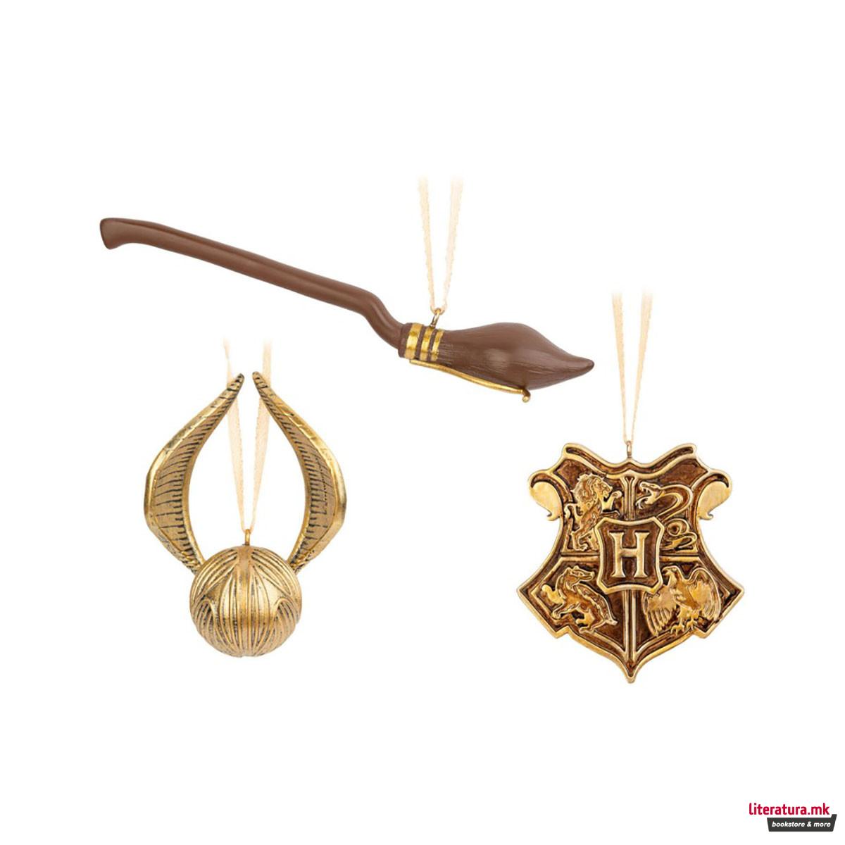Сет од 3 лампиони, Harry Potter - Golden Snitch, Nimbus 2000 & Hogwarts Crest 