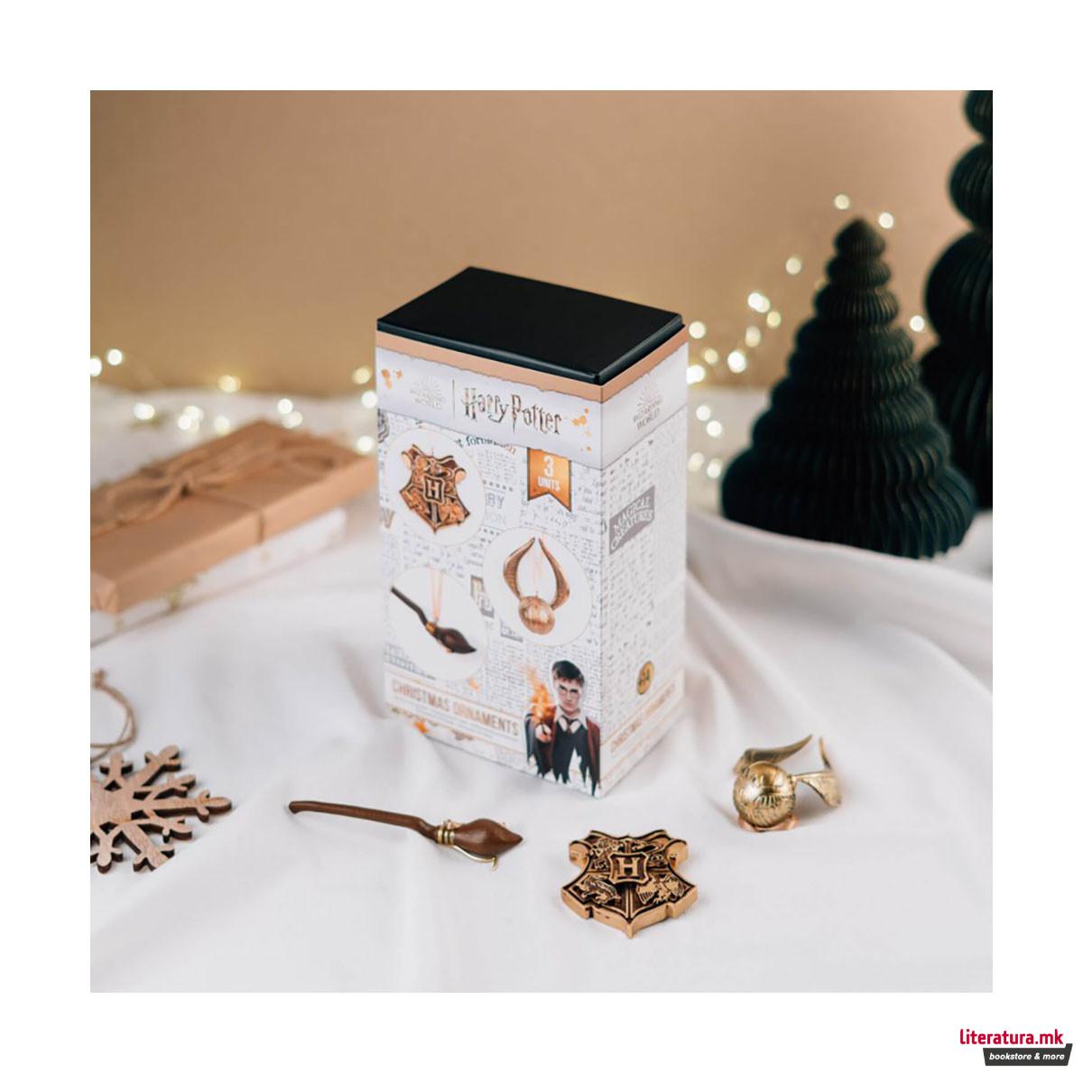 Сет од 3 лампиони, Harry Potter - Golden Snitch, Nimbus 2000 & Hogwarts Crest 