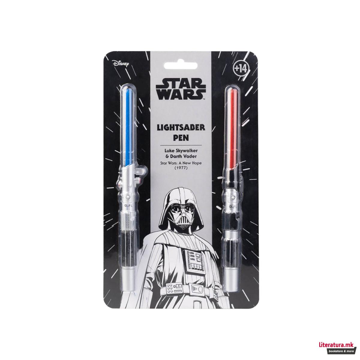 Сет од 2 пенкала со LED светло, Star Wars - Lightsabers 