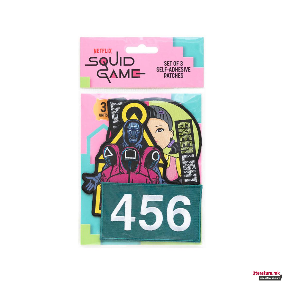 Сет од 3 пришивки за облека, Squid Game 