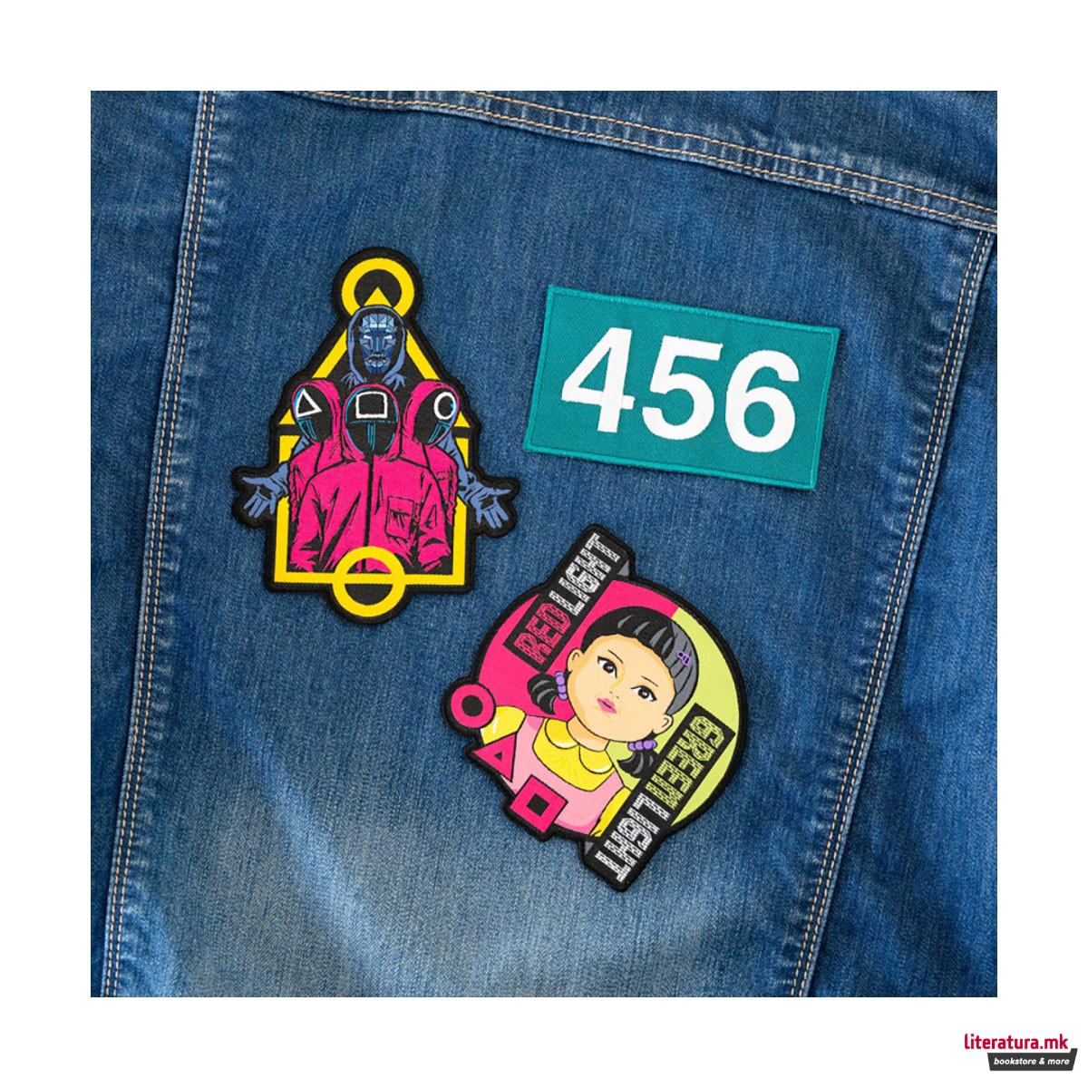 Сет од 3 пришивки за облека, Squid Game 