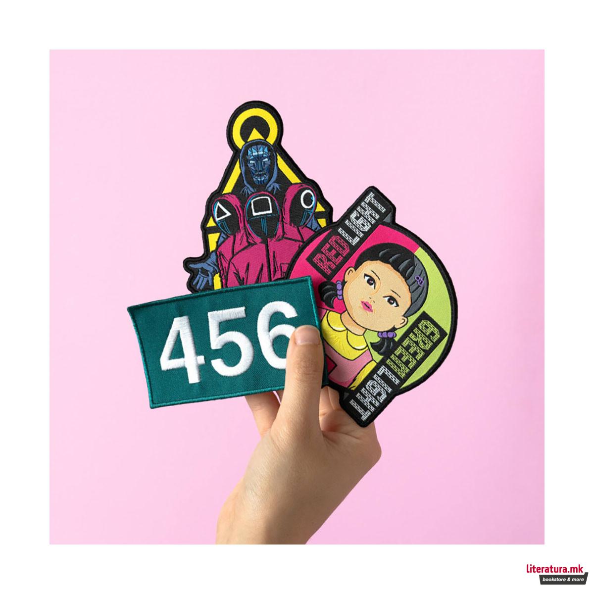 Сет од 3 пришивки за облека, Squid Game 