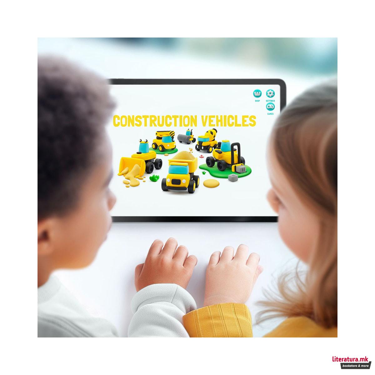 Сет за изработка со глина Motors: Construction Vehicles 