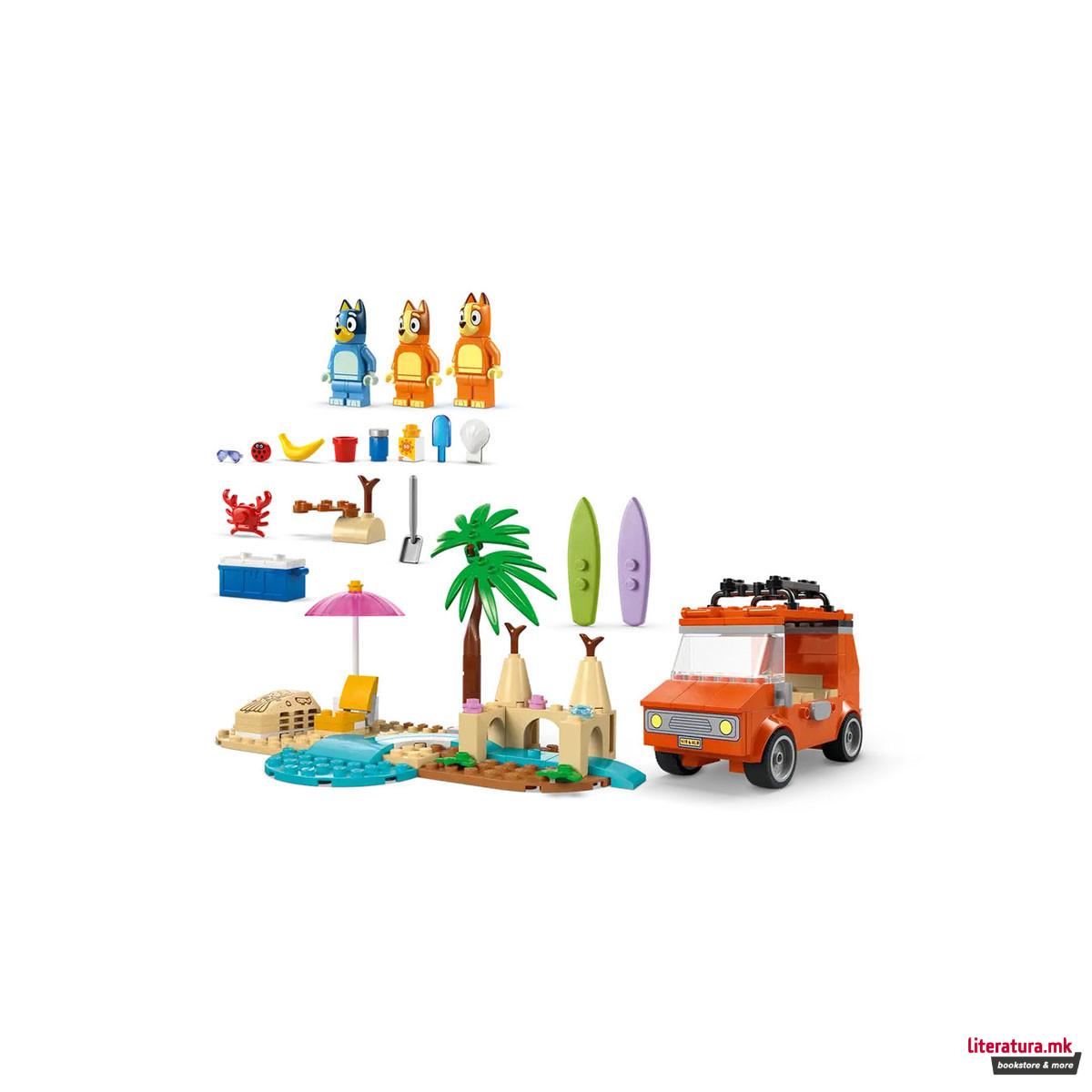 LEGO коцки, Bluey, Bluey's Beach & Family Car Trip 