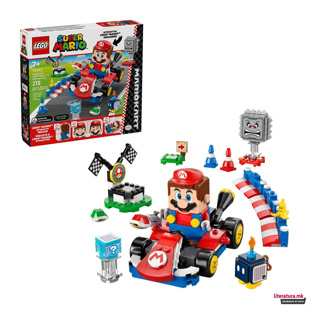 LEGO коцки, Super Mario, Mario Kart™ – Interactive LEGO® Mario™ & Standard Kart 