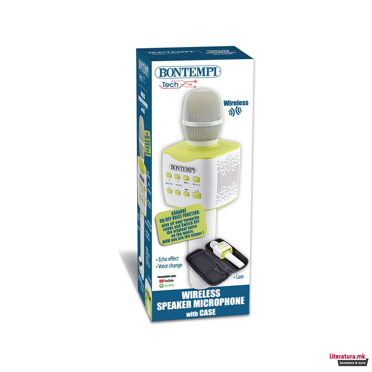 Безжичен караоке микрофон со футрола 