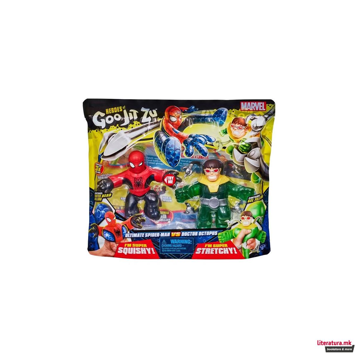 Сет од 2 растегливи мини фигури, Goo Jit Zu Minis: Marvel - Spider-Man vs Dr. Oc 
