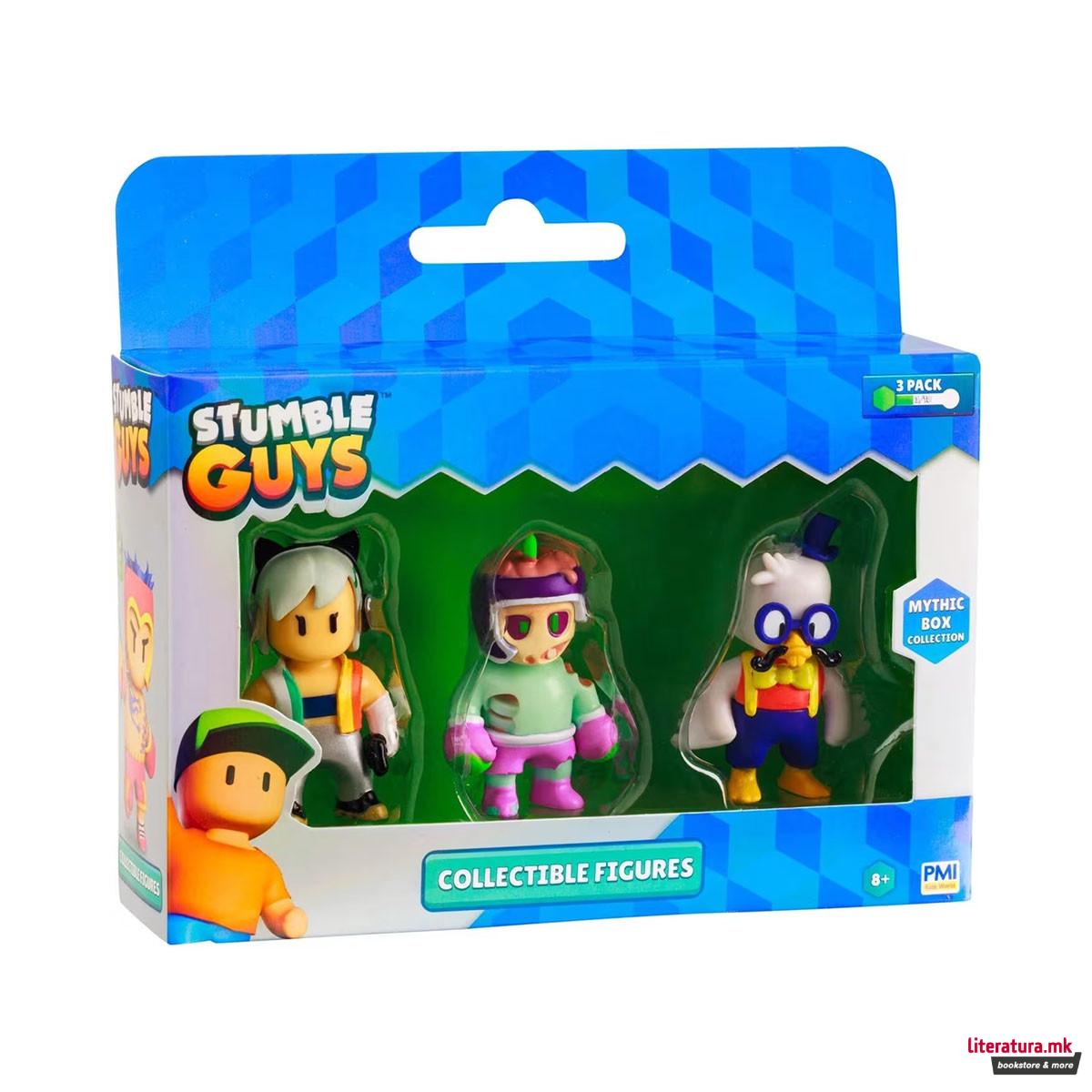 Сет од 3 мини фигури, Stumble Guys Mythic Figures, 5 комбинации 