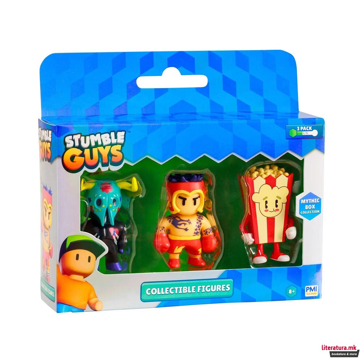 Сет од 3 мини фигури, Stumble Guys Mythic Figures, 5 комбинации 