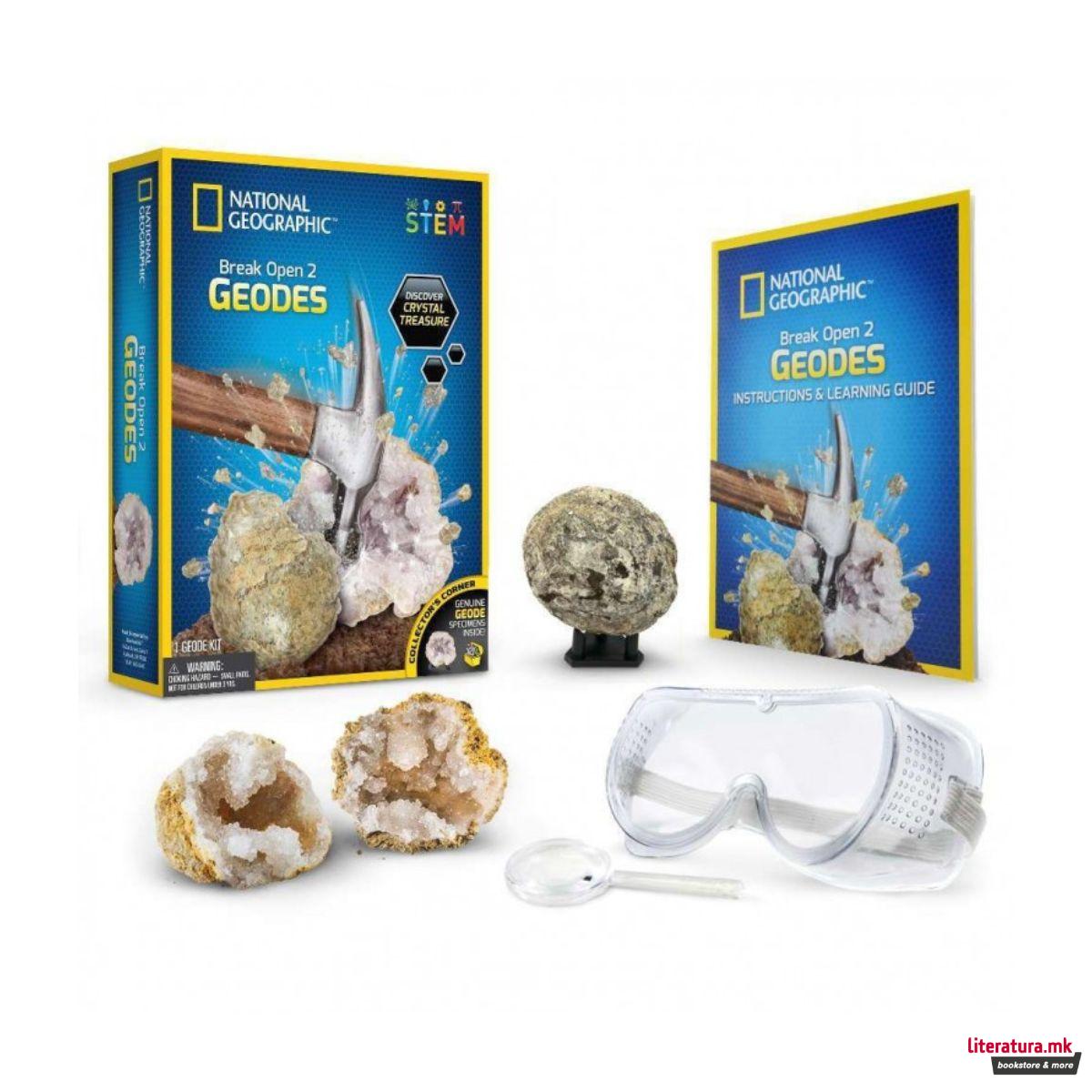 СТЕМ сет, National Geographic - Break Open 2 Geodes 