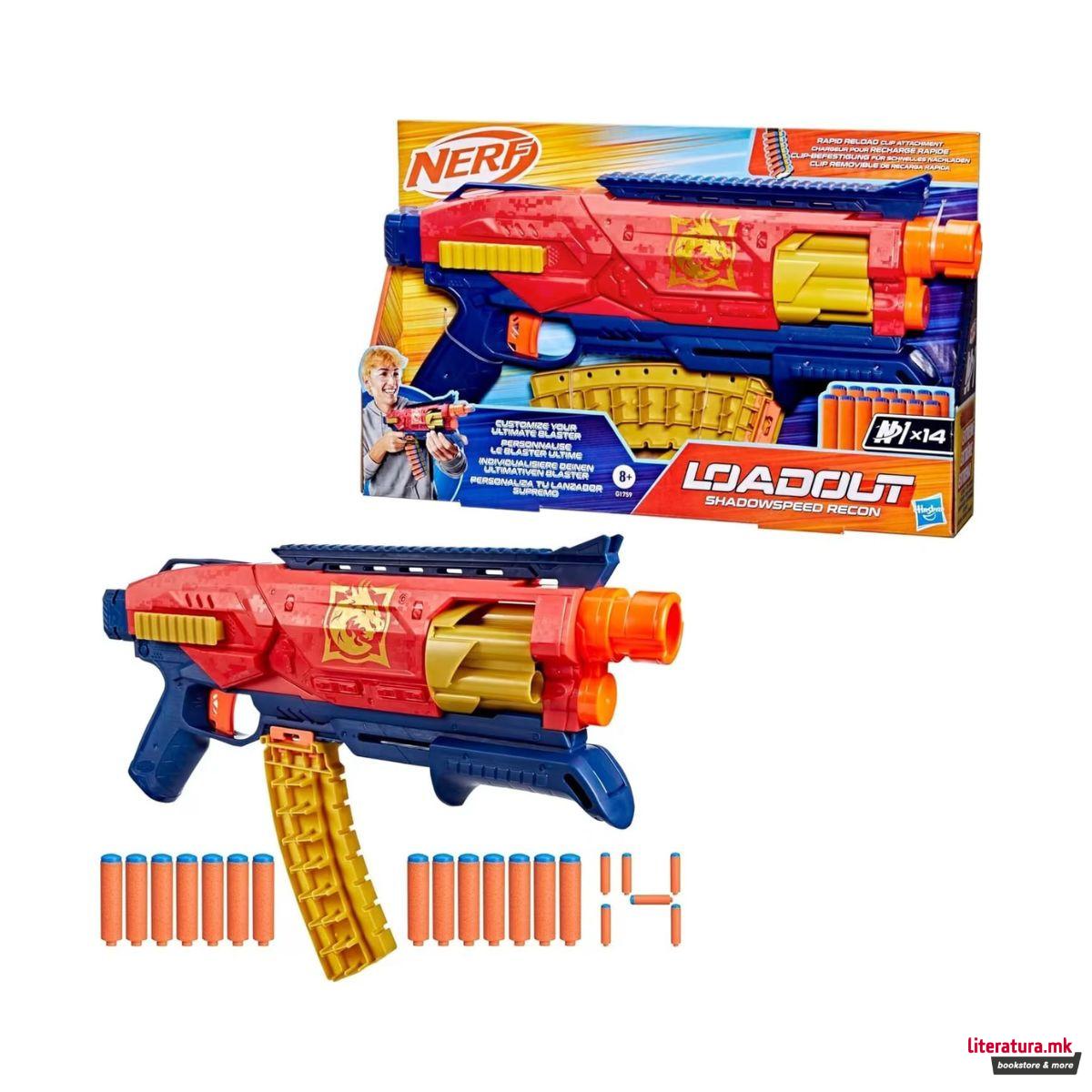 Пушка со мека муниција 'NERF Loadout Shadowspeed Recon Blaster' 