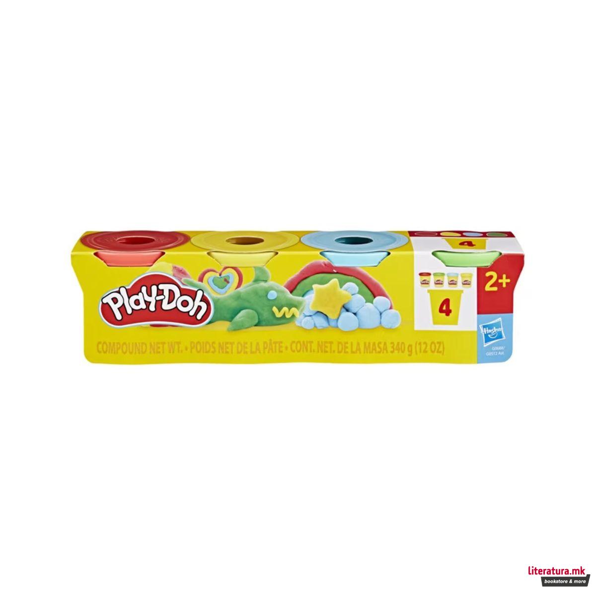 Сет од 4 чашки Play-Doh тесто за моделирање - Classic 