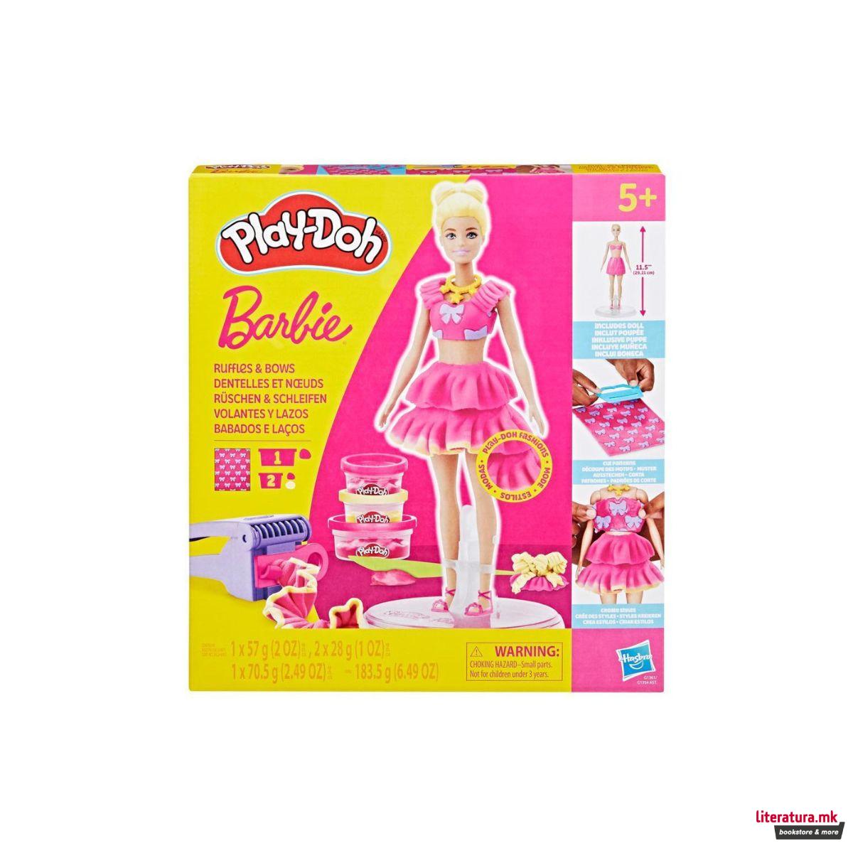 Сет за игра, Play-Doh: Barbie Designer - Ruffles & Bows 