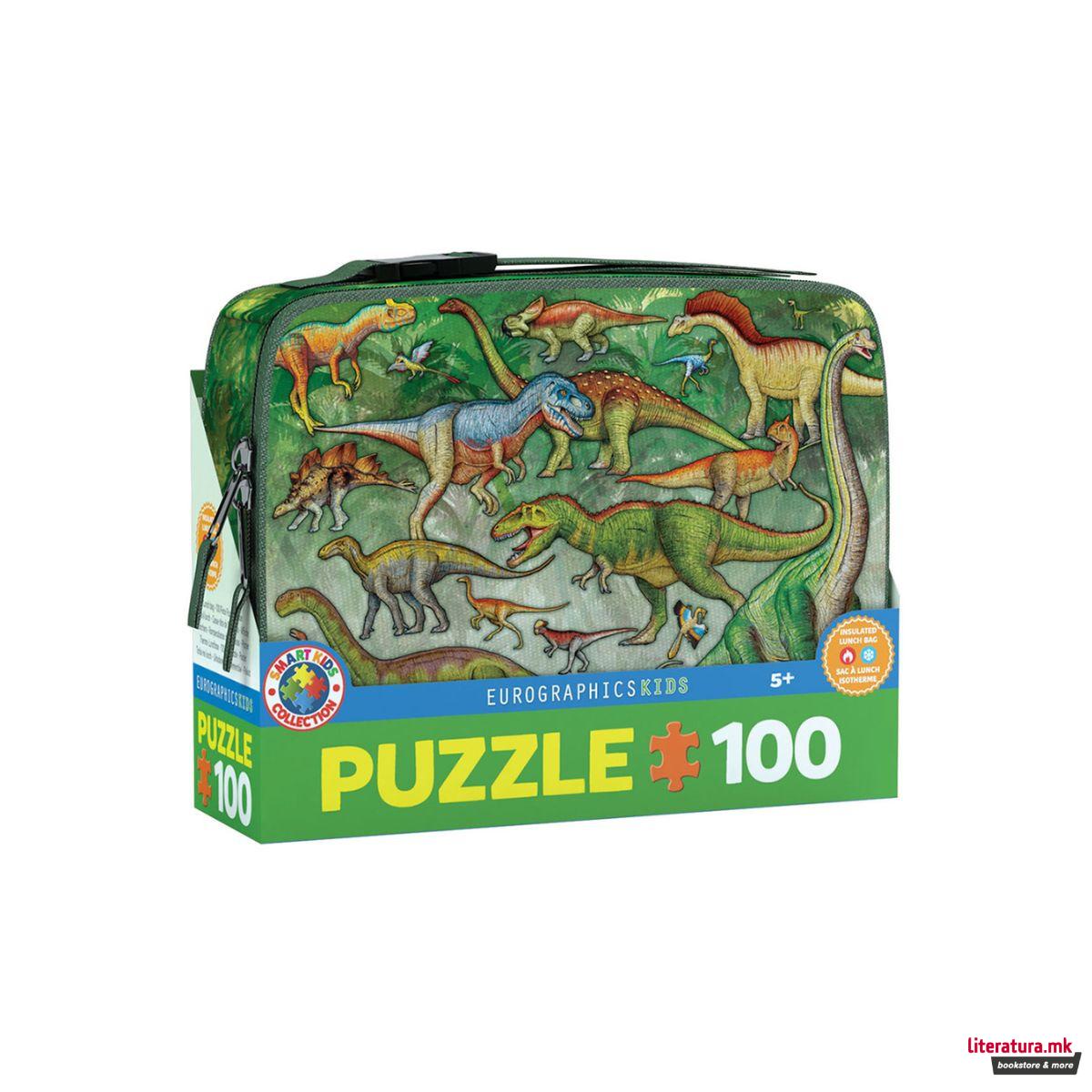 Сложувалка во торбичка за ужинка, Dinosaurs, 100 парчиња 