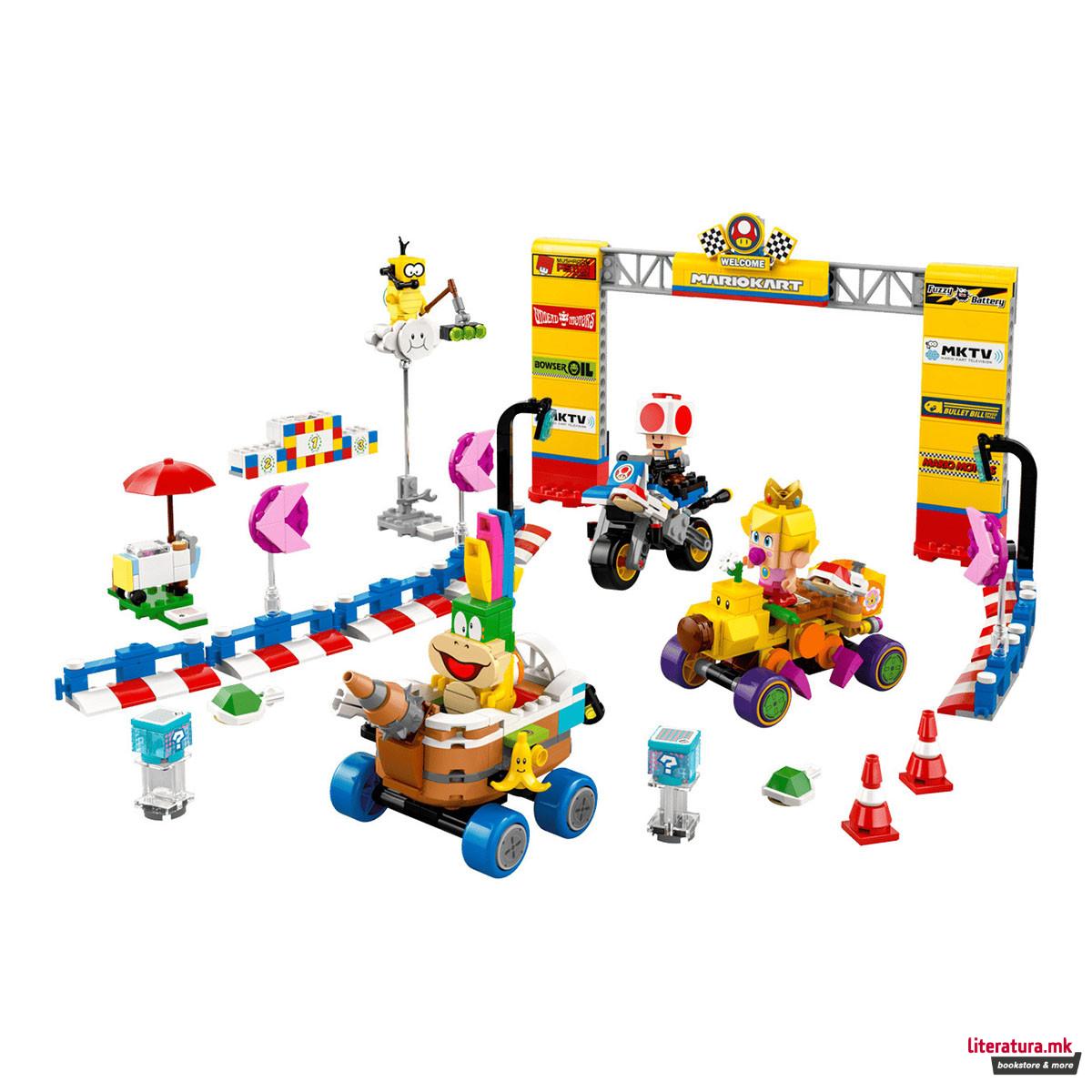 LEGO коцки, Super Mario, Mario Kart – Baby Peach & Grand Prix Set 