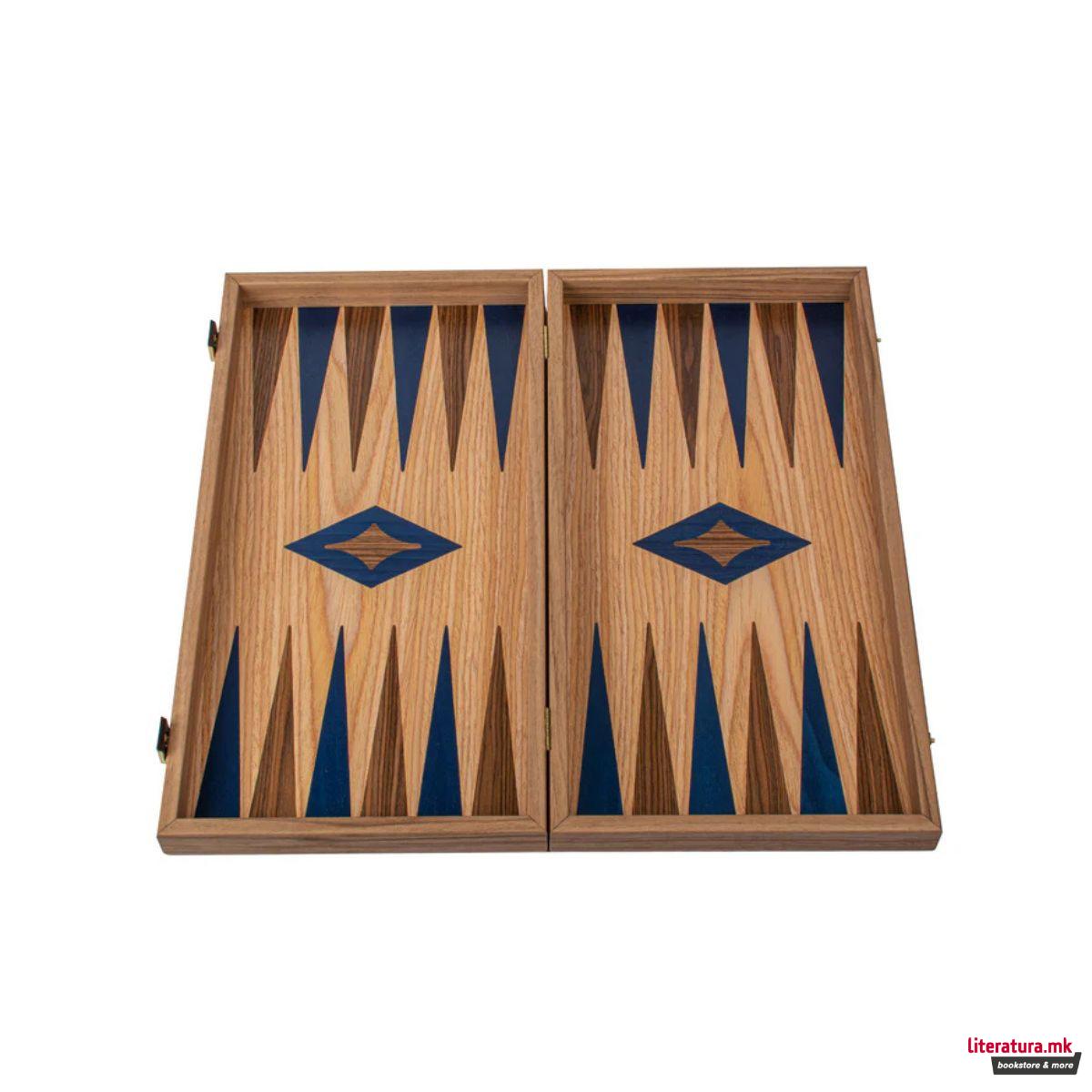 Сет за табла, Oak/Blue & American Walnut 