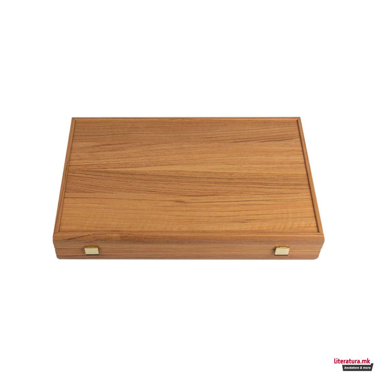 Сет за табла, Premium Leatherette Olive Green 