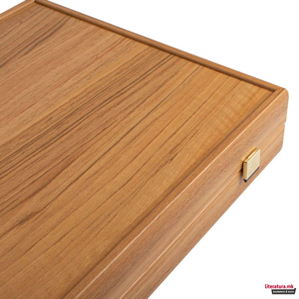 Сет за табла, Premium Leatherette Olive Green 