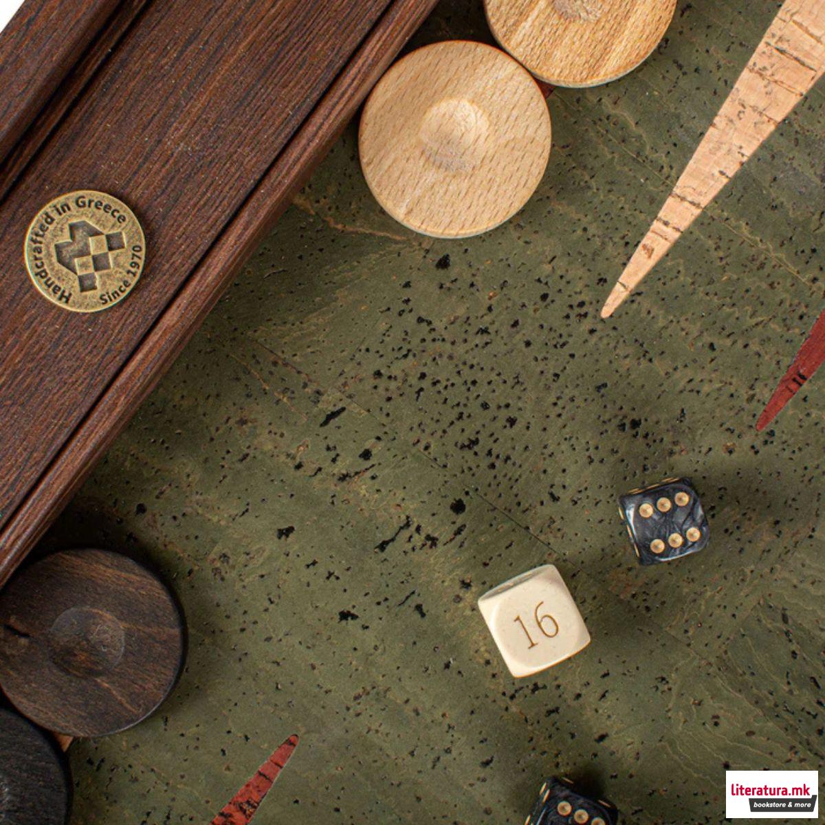 Сет за табла, Premium Handcrafted Green Natural Cork 