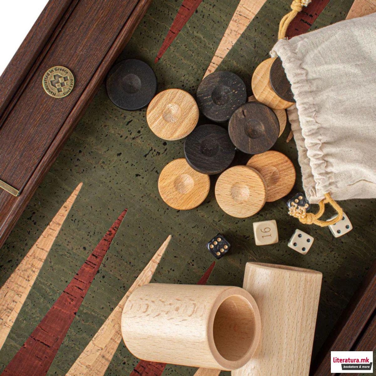 Сет за табла, Premium Handcrafted Green Natural Cork 