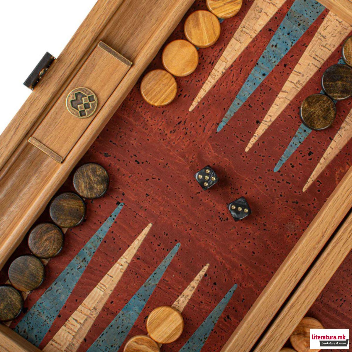 Сет за табла, Premium Handcrafted Red Natural Cork 